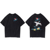 Japanese T-Shirt (Embroidered) <br/> Tsuru Tori - 鶴鳥