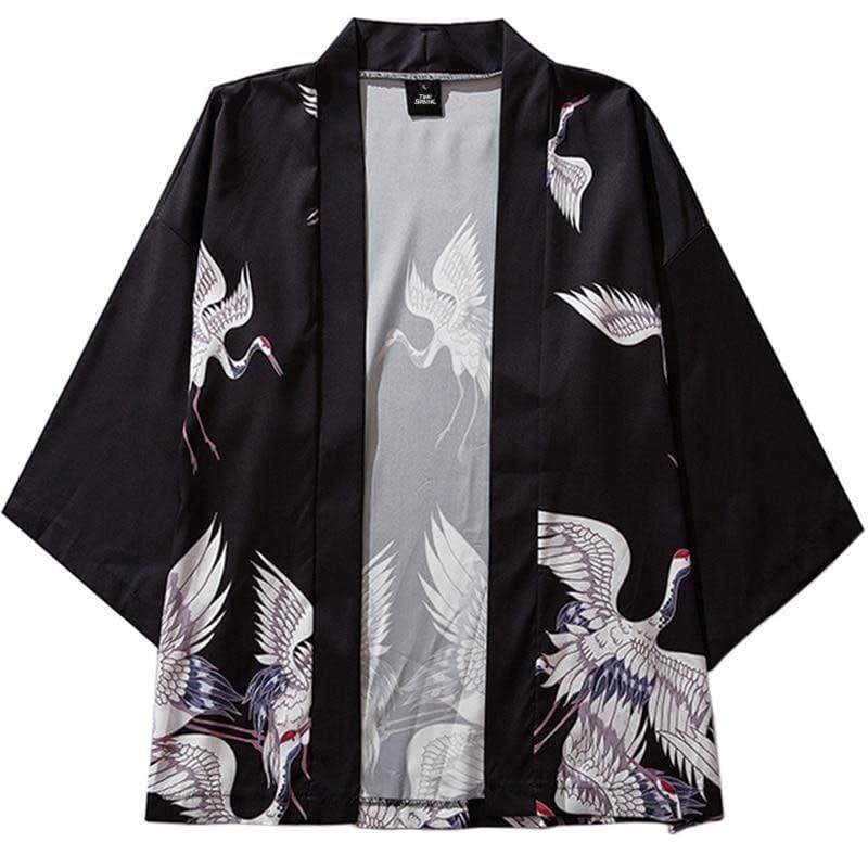 Kimono Crane Long Cardigan SparkX Harajuku