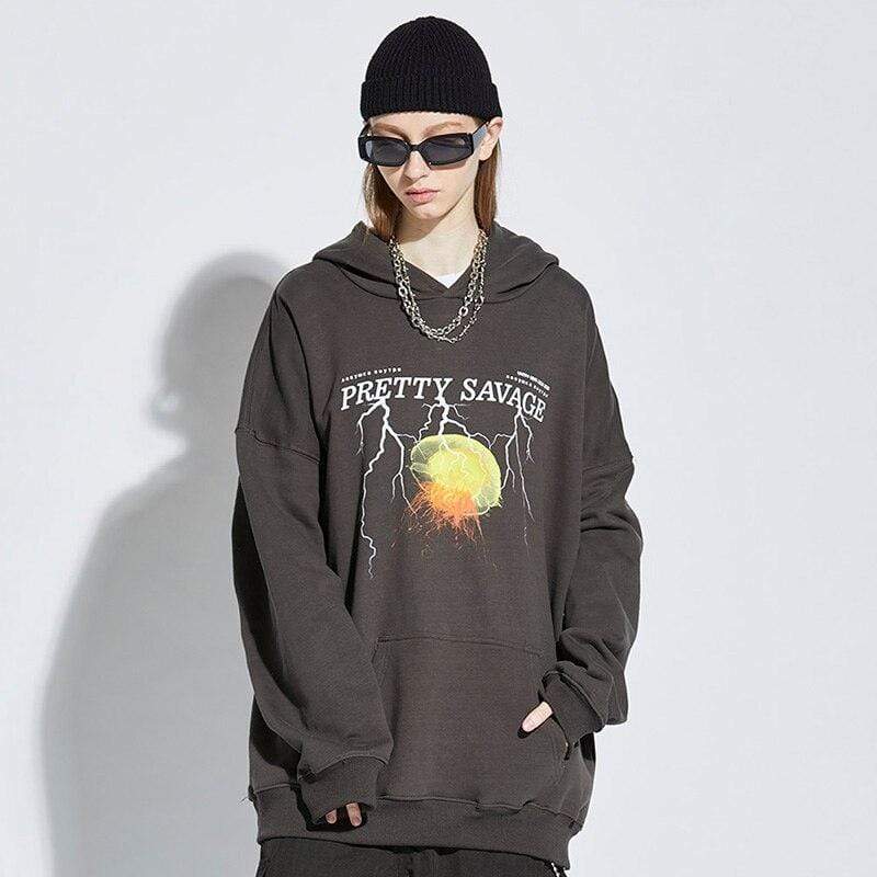 Japanese Hoodie (Printed) <br/> Savage - 稲妻