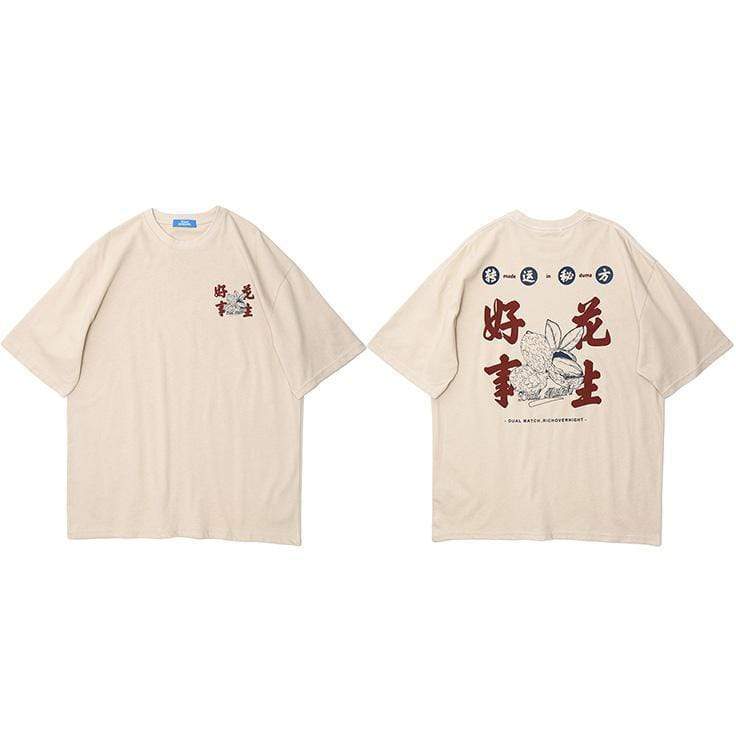 White Shirt with Japanese Writing | SparkX Harajuku