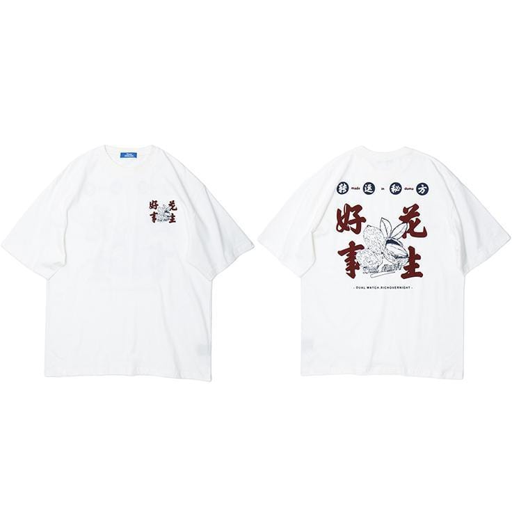 White Shirt with Japanese Writing | SparkX Harajuku